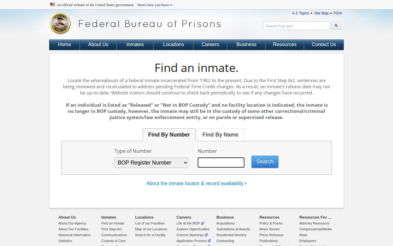 BOP federal release lookup for FCI Pekin in Tazewell County